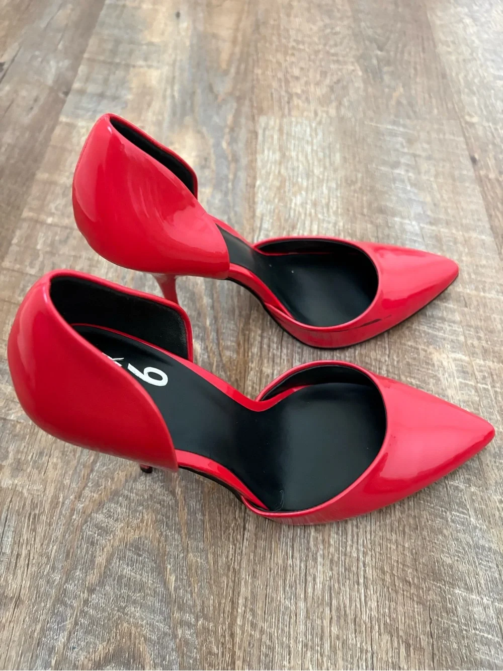 Mix No. 6 Red Patent Pointed-Toe D'Orsay Heels